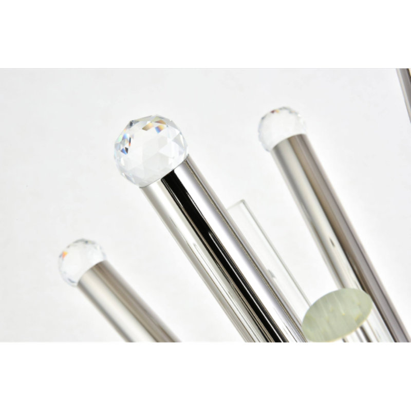 Lustre suspendu moderne à lumière réglable, Laiton, Givré, 44 po de diamètre x 32 po de hauteur