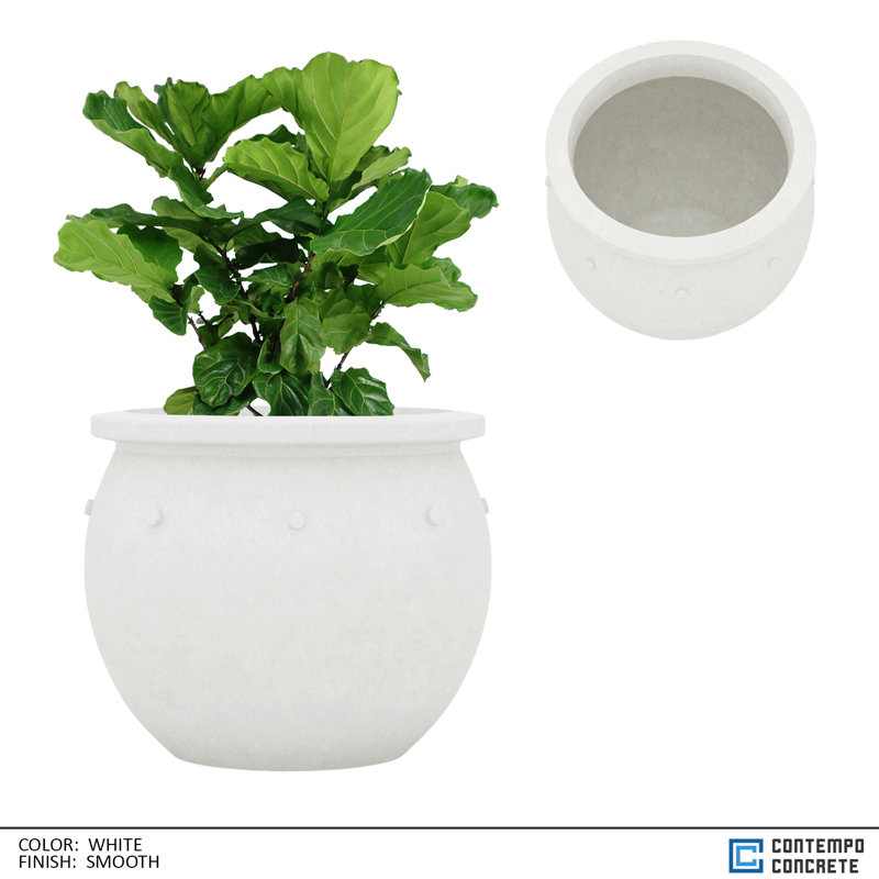 Jardinière Zena, Blanc lisse, H 24 po x l 36 po x P 36 po