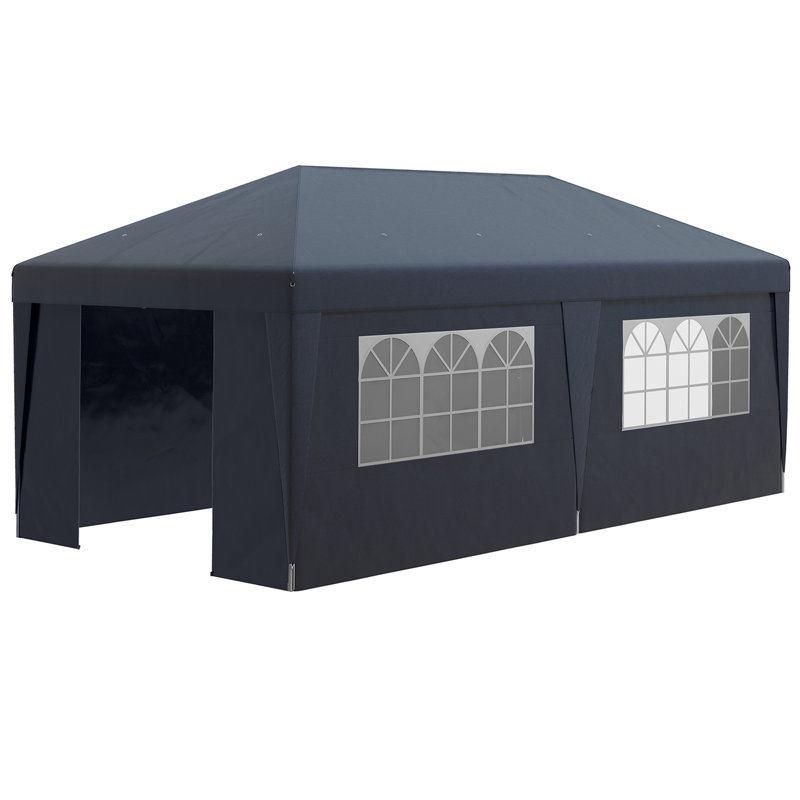 Auvent Outsunny avec parois latérales Pop Up, Bleu