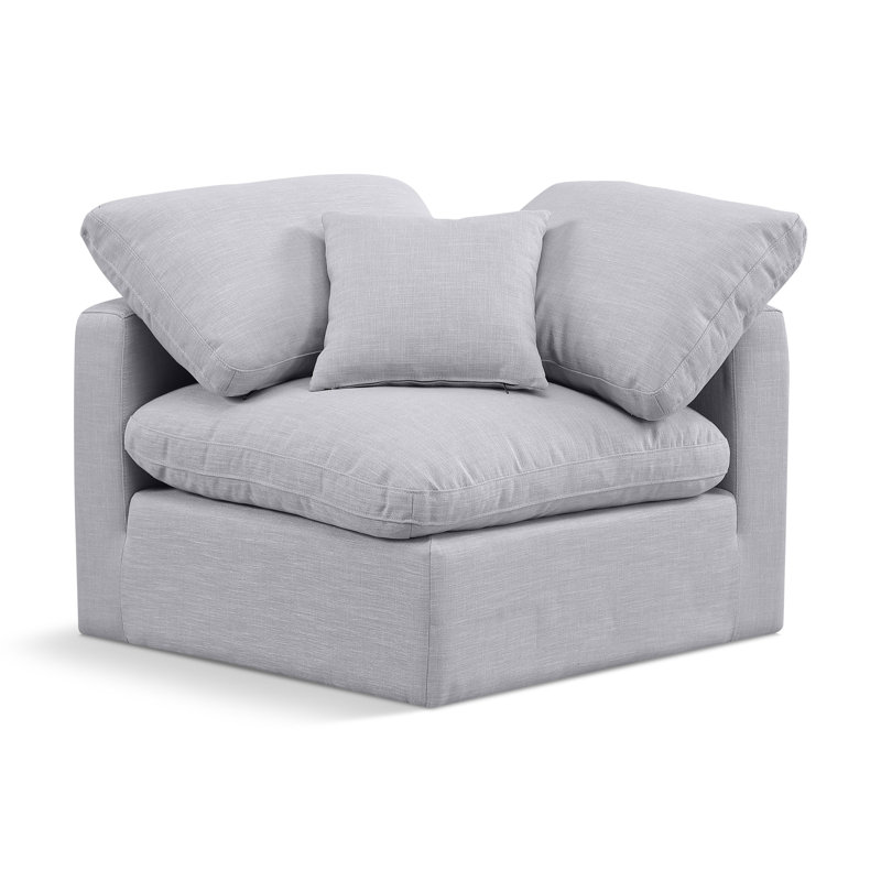 Musheerah Upholstered Accent Chair, Grey Linen Textured Fabric