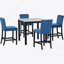 Ensemble de table de salle à manger 5 pièces, table de salle à manger avec plateau en faux marbre et quatre chaises rembourrées