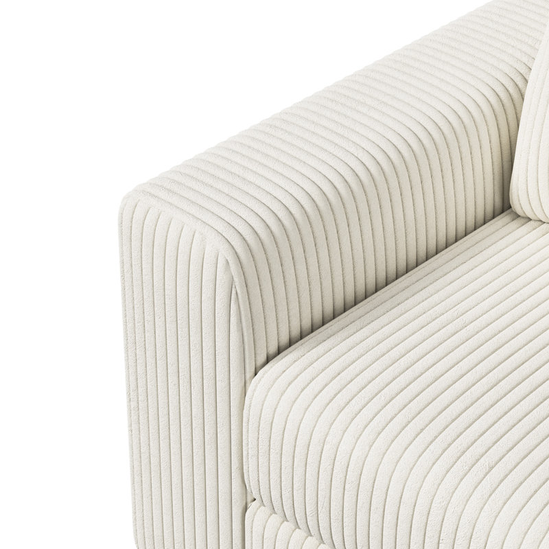 Canapé en tissu d'ameublement avec coussins lombaires, collection de canapés en velours côtelé, 5, Beige