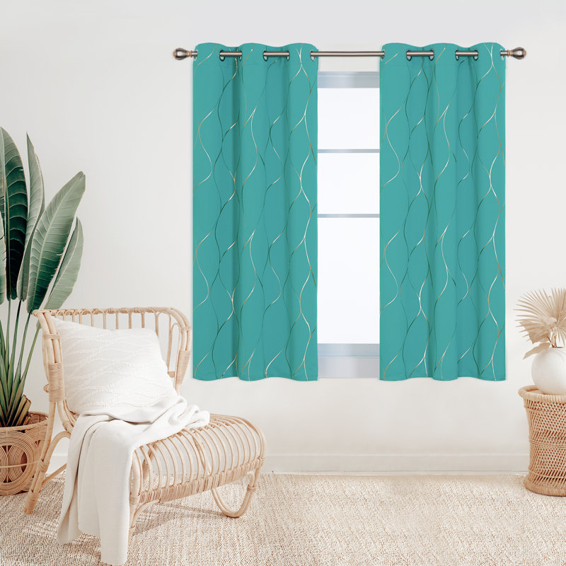 Valmar Blackout Curtain Pair, Width 132 x Drop 138cm, Turquoise