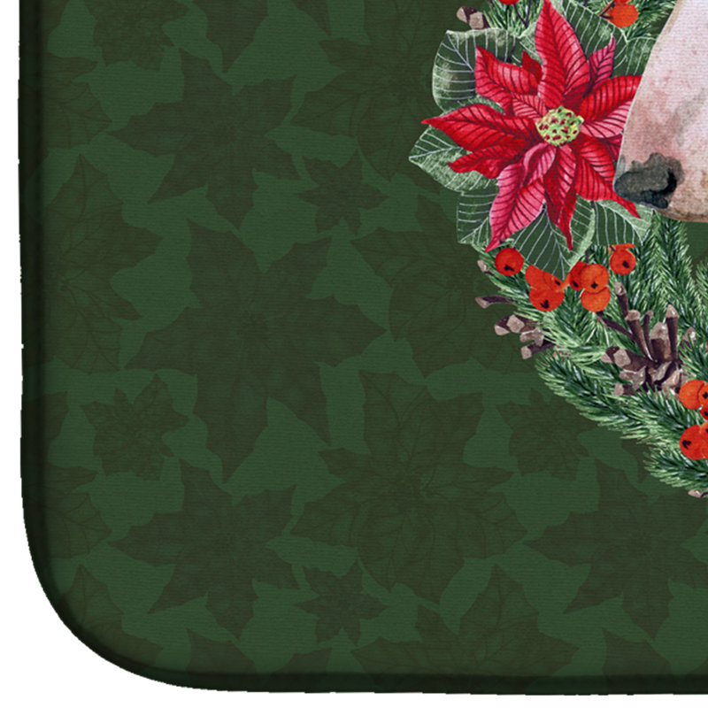 Tapis de séchage en couronne bull terrier poinsetta