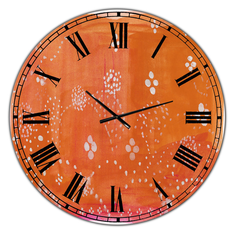 Horloge murale Mid-Century Indian Orange, Moyen