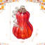 Gourde en verre rouge 8,5 "avec paillettes