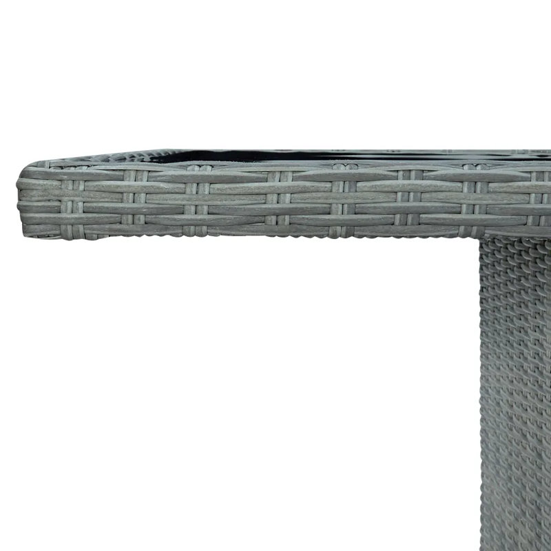Promfret Rattan Dining Table, Light Grey/Black