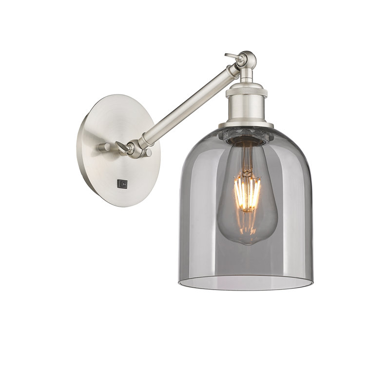 Odaniel Steel Armed Sconce, Light Smoke, Matte Black