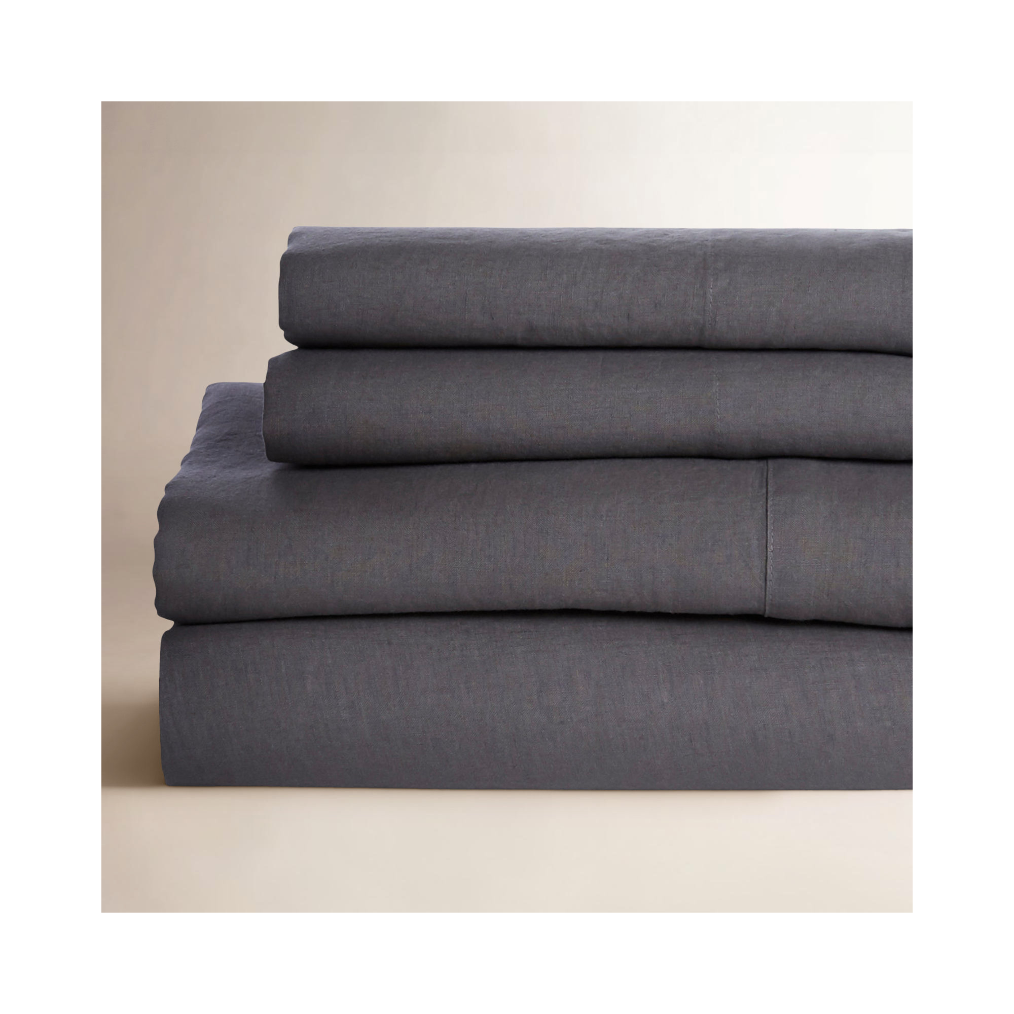 Frazier 100% Linen Machine Woven Sheet Set, California King Sheet Set with 2 Pillowcases, Slate Gray