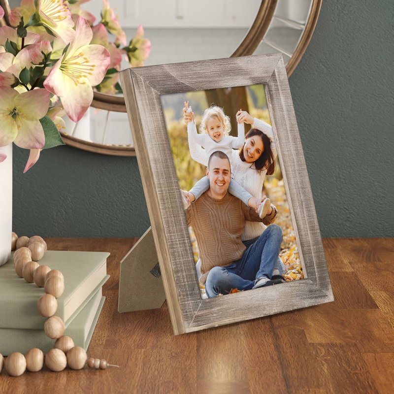 Cadre photo en bois mat de 16,8 cm pour salon – Paquet de 2