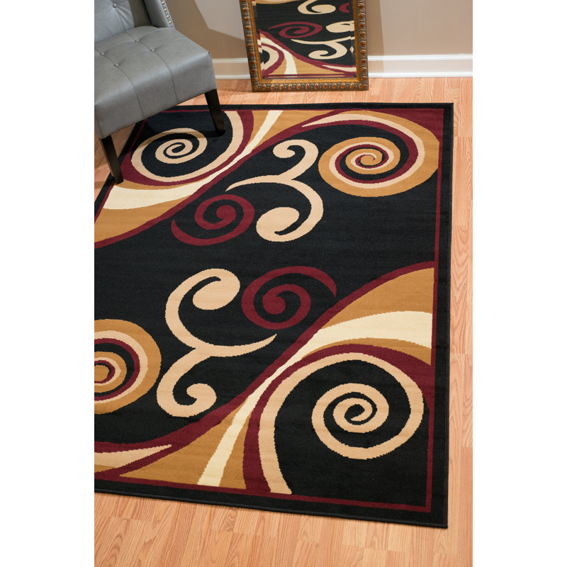 Bailes Synthetic Abstract Indoor Rug, Rectangle 5'3" x 7'2"