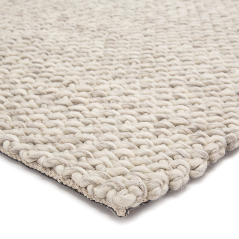 Sabha Wool Area Rug in Ivory/Gray, Rectangle 9' x 12'