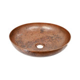 Maestro Tempered Copper Metal Circular Vessel Bathroom Sink