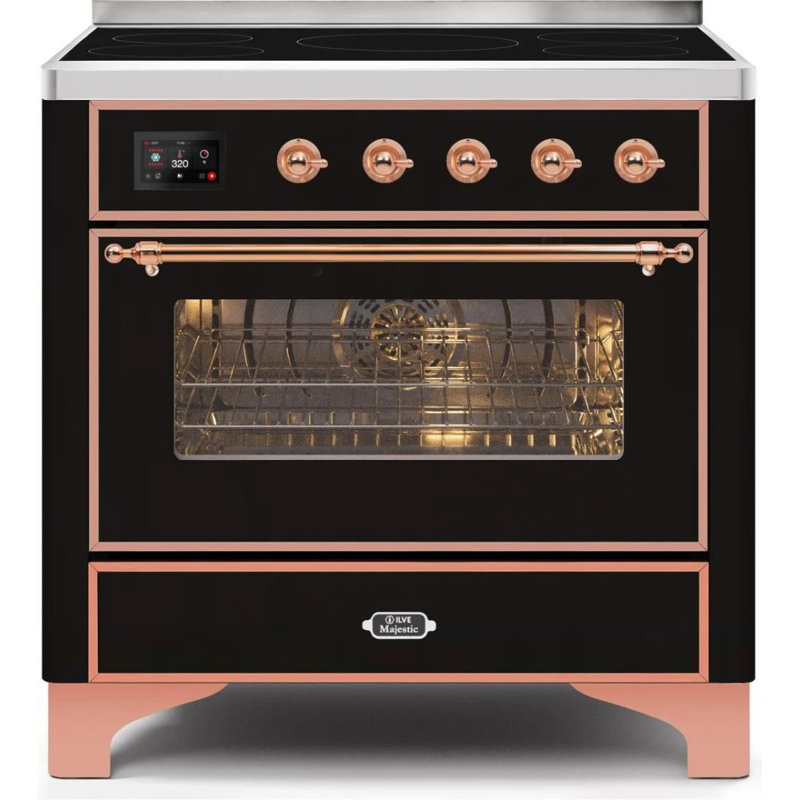 Majestic II Series 36" 3.5 cu. ft. Freestanding Electric Range, Glossy Black/Copper