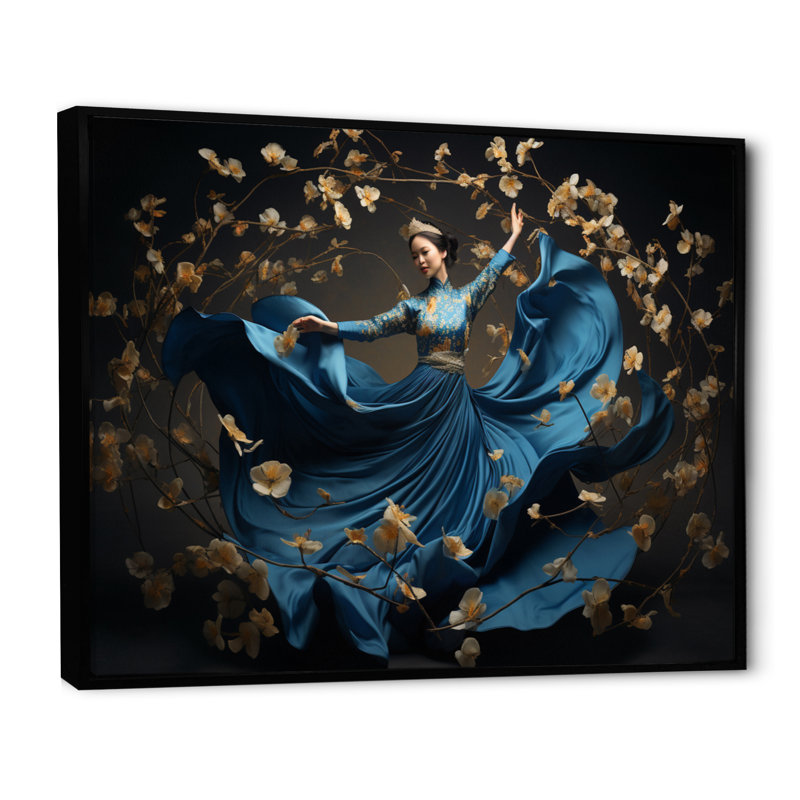Elegant Rhythm Dancers I, H 34 po x l 44 po x P 1,5 po, Cadre flottant noir