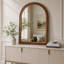 Miroir mural arqué 20×30 pouces avec cadre en bois massif orné de perles-614022515