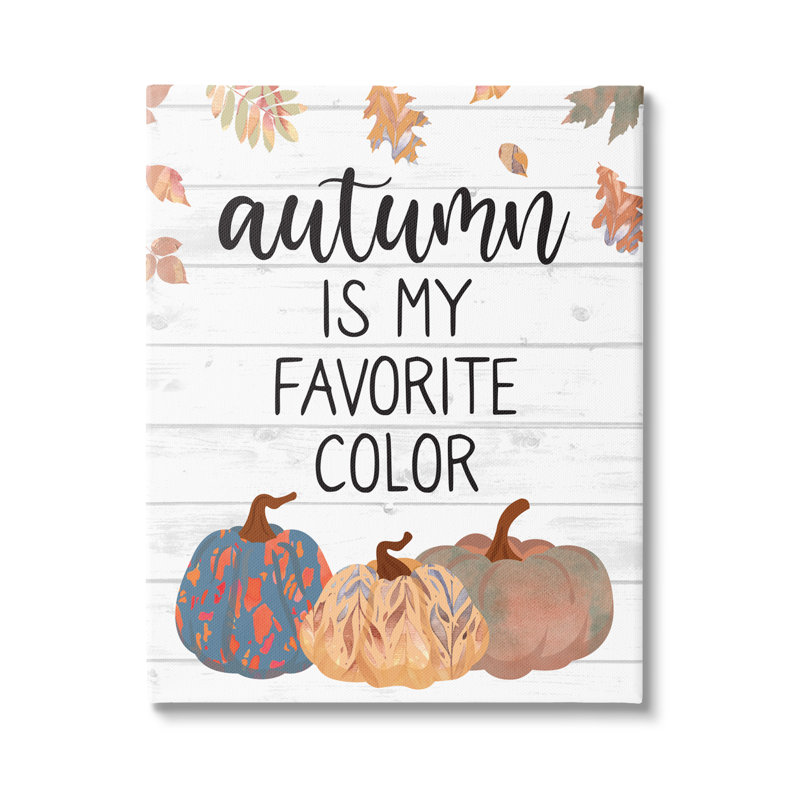 Feuilles de citrouilles vieillies, couleurs d'automne préférées, Toile tendue, H 20 po x l 16 po x P 1,5 po