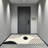 Modern washable living room and bedroom area carpet - large abstract black and white carpet, anti slip thin home decoration, curved-708920968
