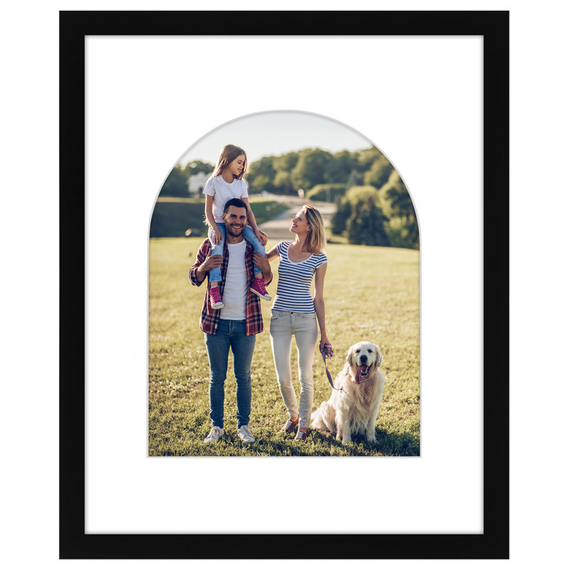 Cadre photo avec tapis en forme d'arche - Idéal pour toute pièce, salon, dortoir, Black, 16" x 20"
