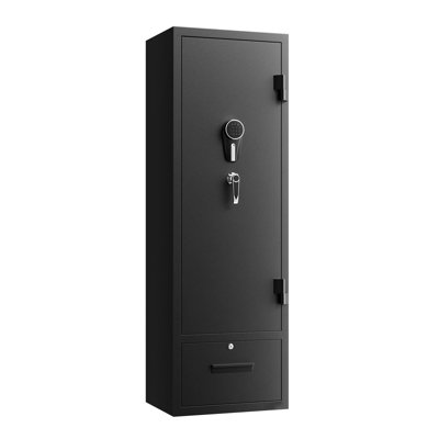4 Gun Safe for Rifles and Pistols - Large Digital Long Gun Cabinet with Keypad Lock, Adjustable Racks & Bottom Drawer