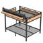 Lit superposé grand sur grand avec tablettes de rangement et panneau perforé, cadre de lit superposé avec ports USB et lumières DEL, peu encombrant-133411611