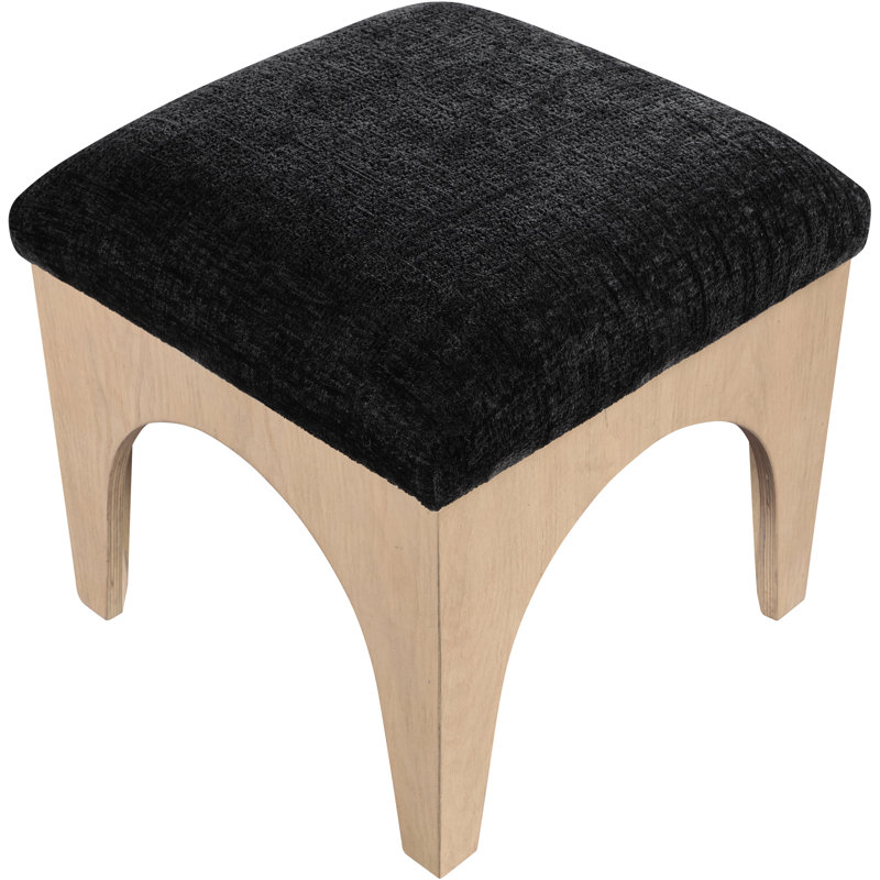 Repose-pieds Lawson, Naturel, Tissu chenille noir