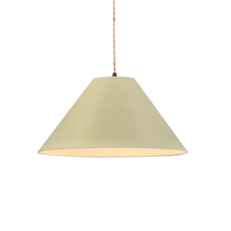 Radiance - Luminaire suspendu 1 lumière Avola - l 15 po x H 7,25 po - ampoule remplaçable - cordon torsadé beige, Vanille