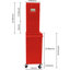 6 rangements à outils verrouillables en métal - rouge pour garage atelier de réparation avec serrure et roulettes-336431261