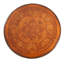 Italian Round Solid Walnut Dining Table with Inlaid Top and Pedestal Base