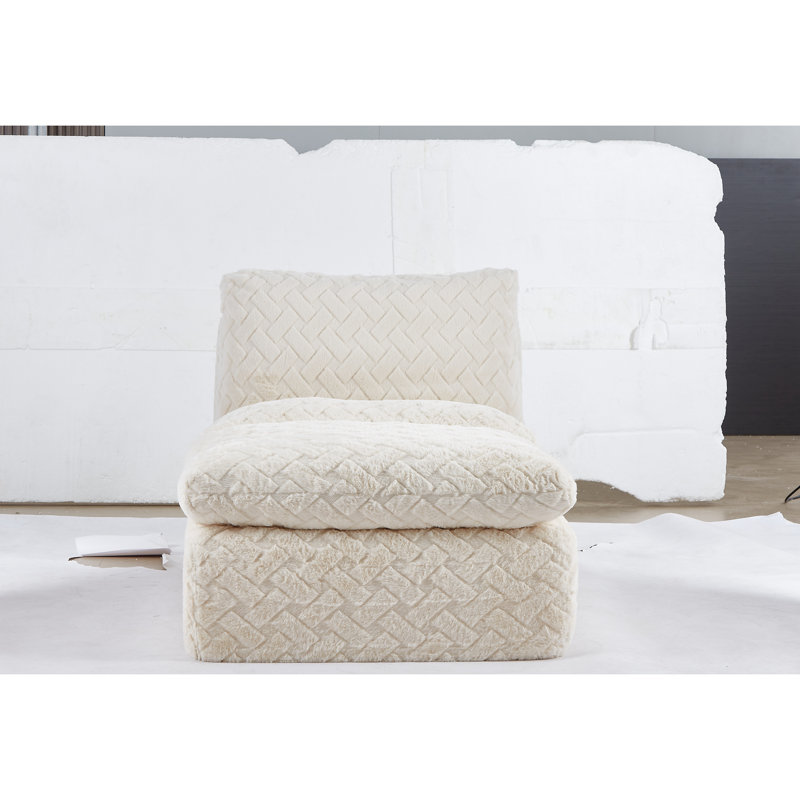 Fauteuil de sol pivotant à compression complète avec courbe ergonomique, velours côtelé blanc, hauteur de 34,83 po, siège à compression douce et tendance, tissu de haute qualité, largeur de 40,94 po, étreinte chaleureuse