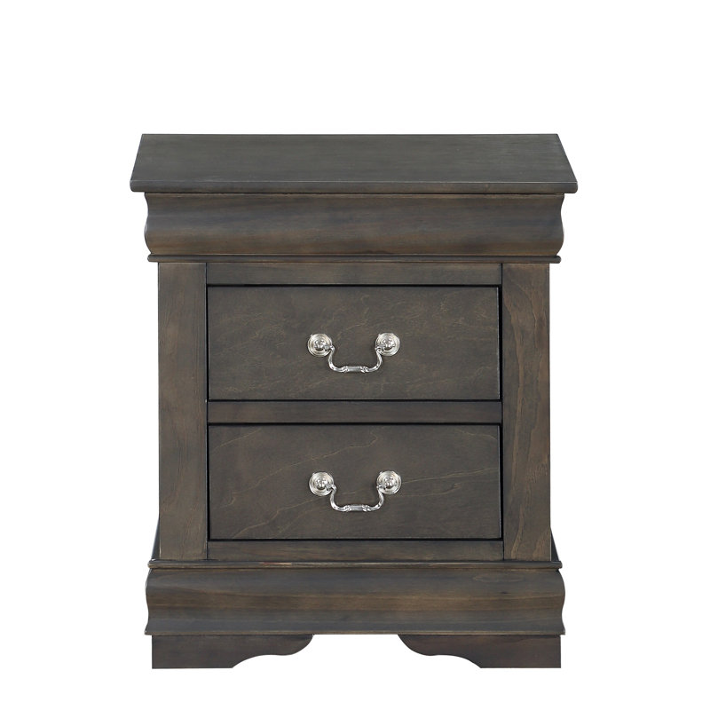 Louis Philippe Dark Gray Nightstand
