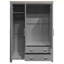 Armoire de rangement à trois portes avec armoires et deux tringles de suspension