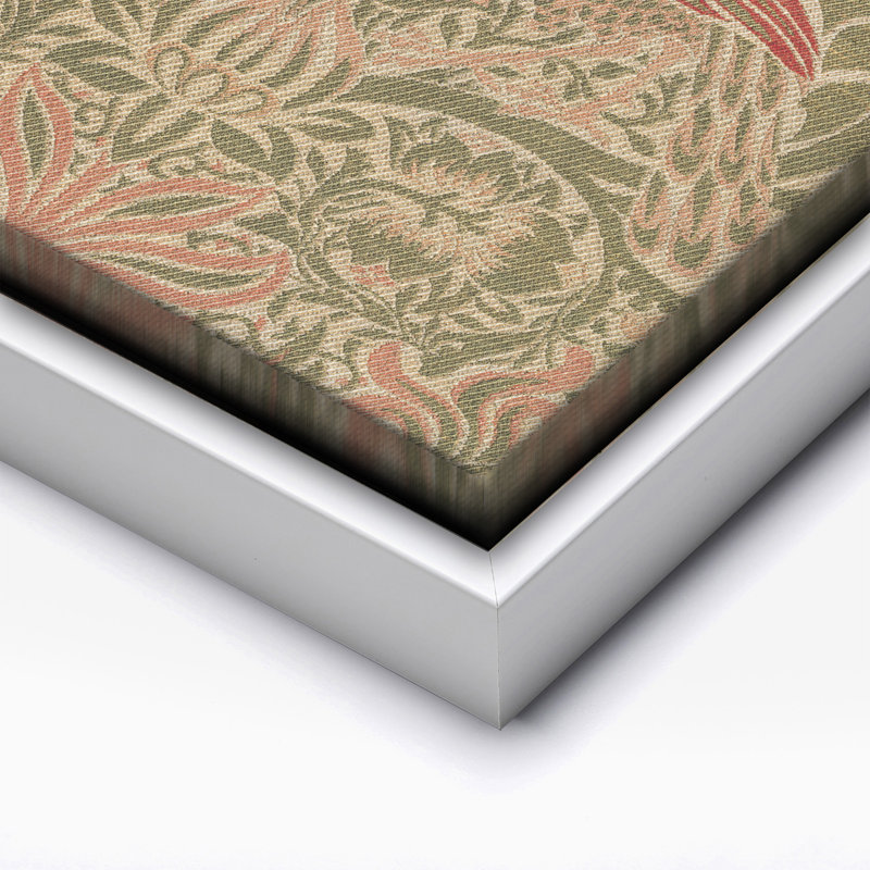 William Morris - paon n ° 2, Canvas, 24"H x 32"W, White Framed