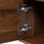 Meuble télé 78 po pour téléviseur de 70 à 79 po, chambre à coucher console ou espace de vie, tablette ouverte et rangement couvert, charnières à fermeture en douceur, poignée à tirer, qualité de fabrication en bois massif, meuble teinté en noyer teinté,
