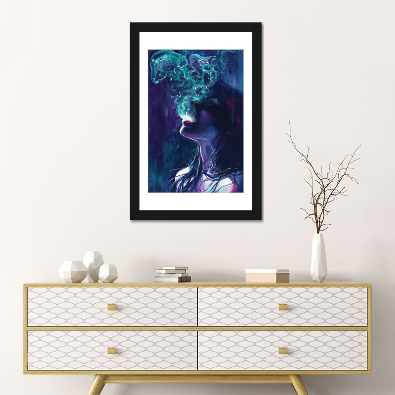 « the ghostmaker », reproduction d’impression sur toile tendue, H 24 po x l 16 po x P 1 po, Papier d'art encadré noir, Blanc