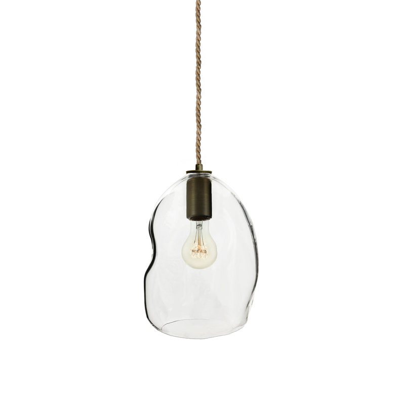 Luminaire suspendu cylindrique simple à 1 lumière Bubble, Pas d'ampoule