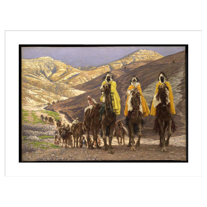 «Journey of the Magi» par James Tissot - Estampe numérique encadrée, H 31,18 po x l 41,5 po