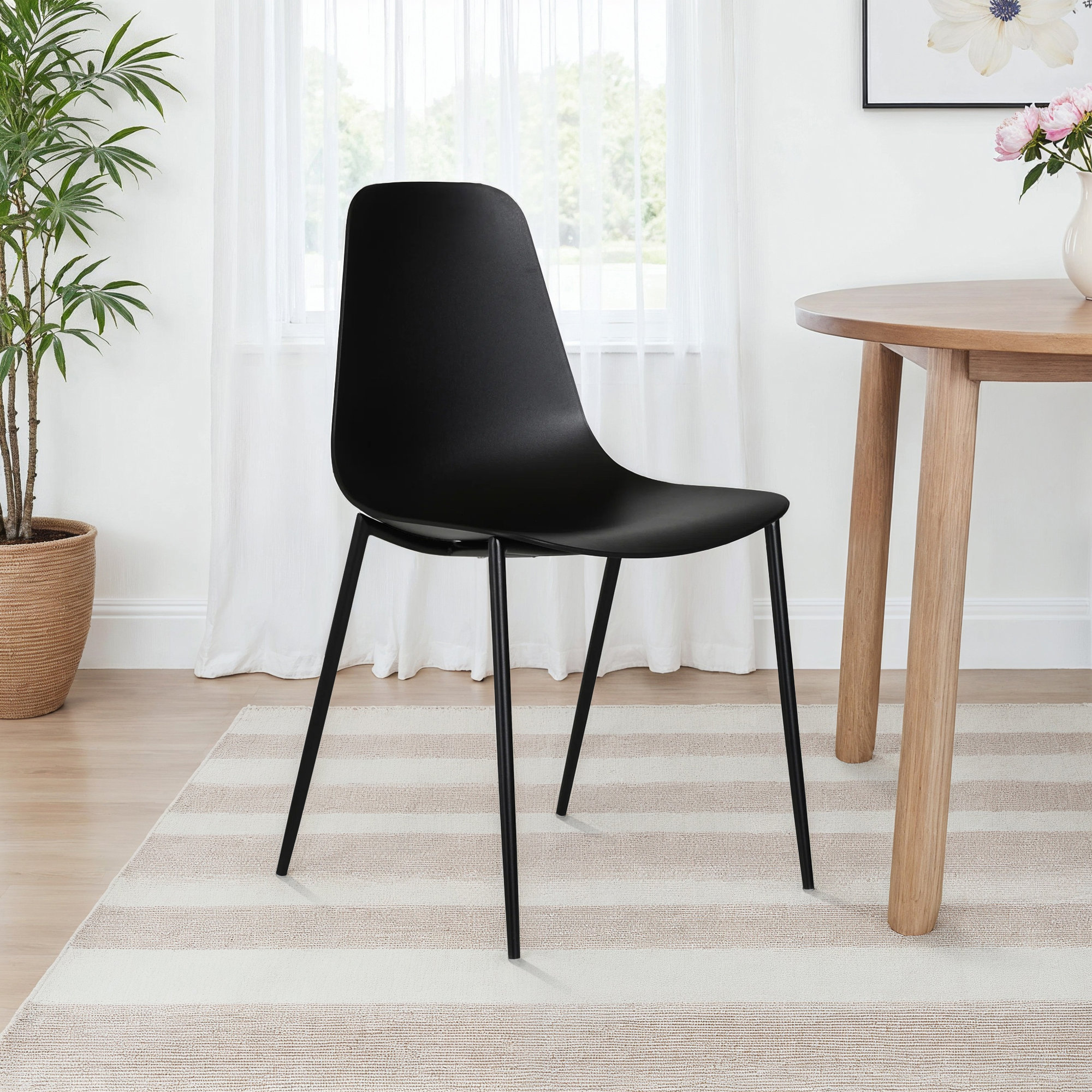 Isla Indoor/Outdoor Dining Chair, Black
