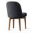 Black Linen Upholstered Dining Chairs with Solid Wood Legs-1674250156