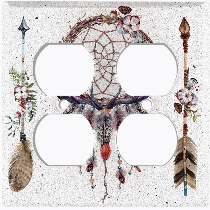 Patterned 2 - Gang Toggle Light Switch Standard Wall Plate