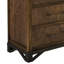 Commode haute Ally, 4 tiroirs, bois de noyer brun classique