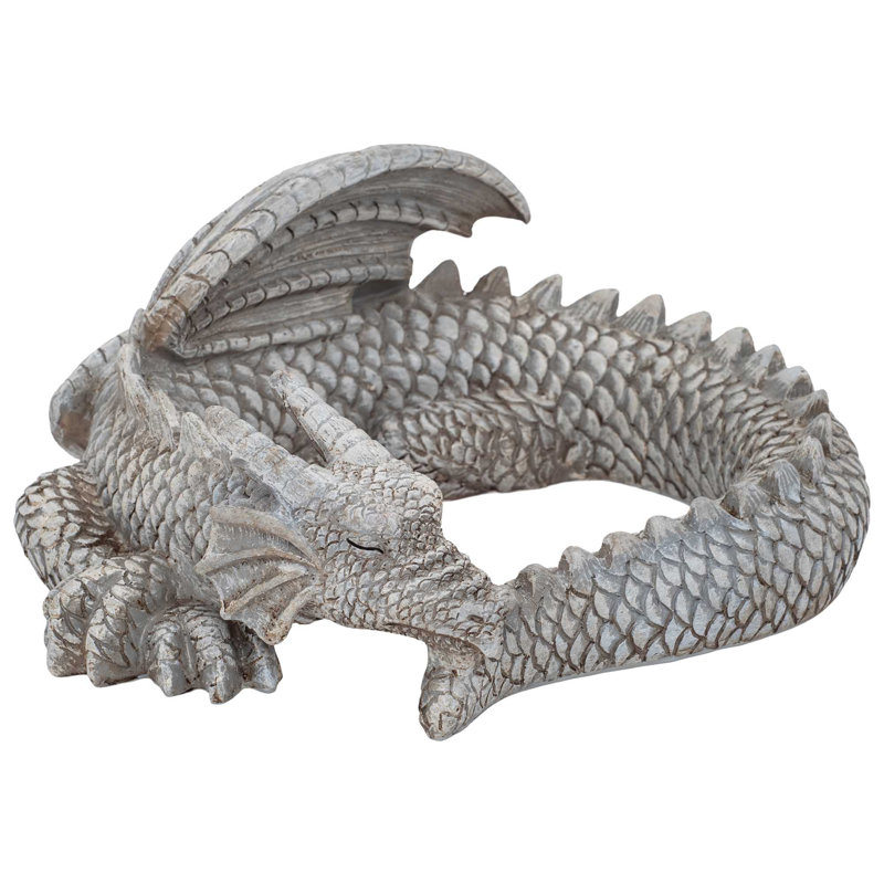Sculpture jardin jardin de dragon gris