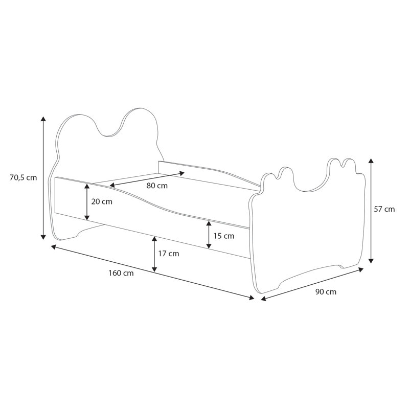Cat single bed, European Toddler (80 x 160cm)