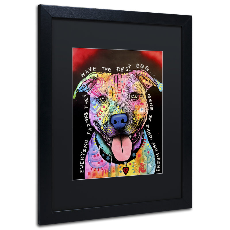 « best dog », impression, Noir, H 20 po x l 16 po x P 0,5 po, Cadre noir