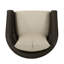 Fauteuil confortable et pivotant en aluminium, brun et bleu marine