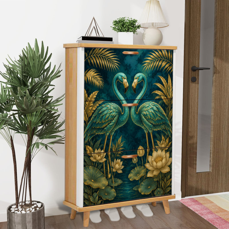 Armoire de rangement pour chaussures avec 3 tiroirs rabattables pour étagère de rangement élégante, Couleur 4