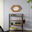 Miroir hexagonal 18,5 "x 18,5" avec cadre en bois naturel, décoration murale-233248325