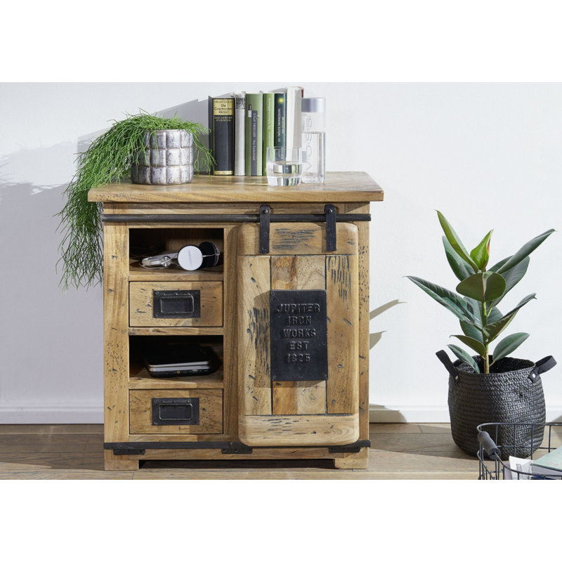 Railway Solid Wood 70cm W 2 - Drawer Chest of Drawers