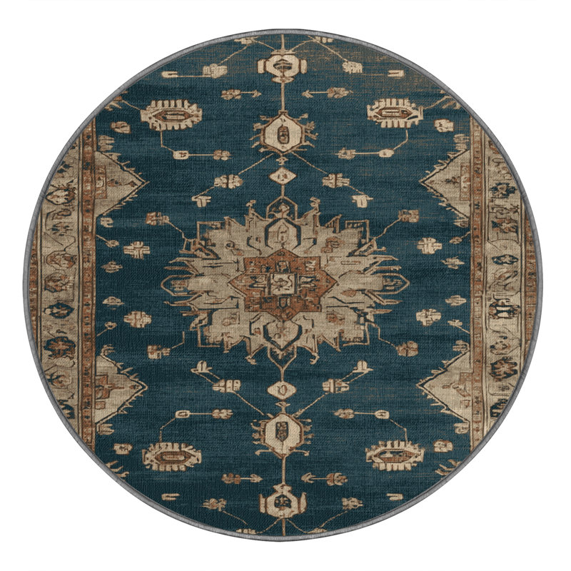 Tapis vert lavé à la machine, Rond 7 pi