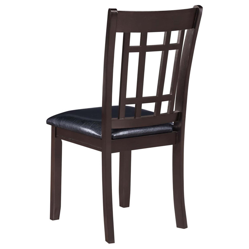 Ensemble de 2 chaises latérales à dossier en treillis, Espresso, Noir